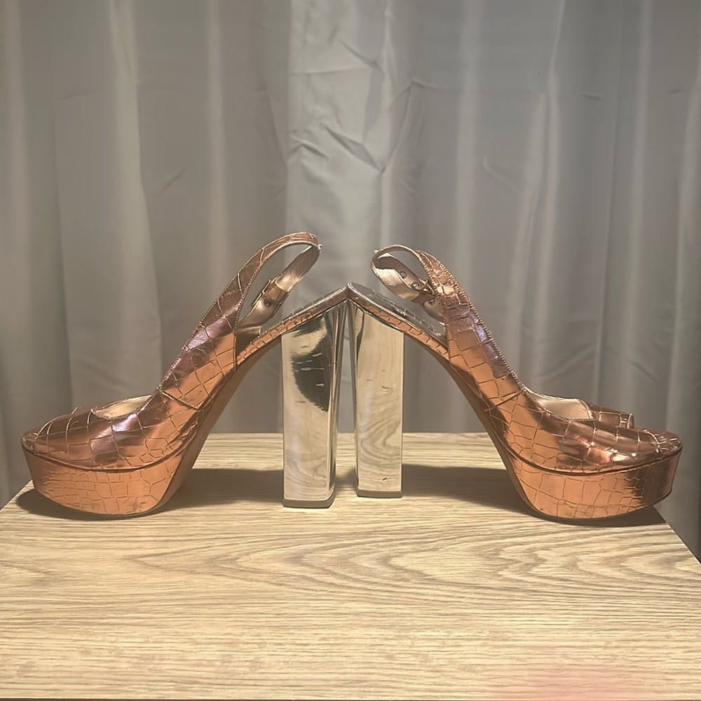 BALDAN Metallic Mirror Heel Sling Back size 41